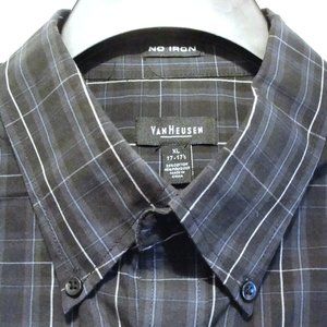 Van Heusen SS XL No Iron Black Blue Gray White
